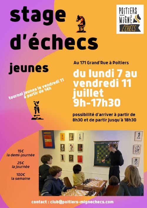 Stage d'échecs Jeunes à Poitiers – Juillet 2025 affiche stage jeunes 2025 2
