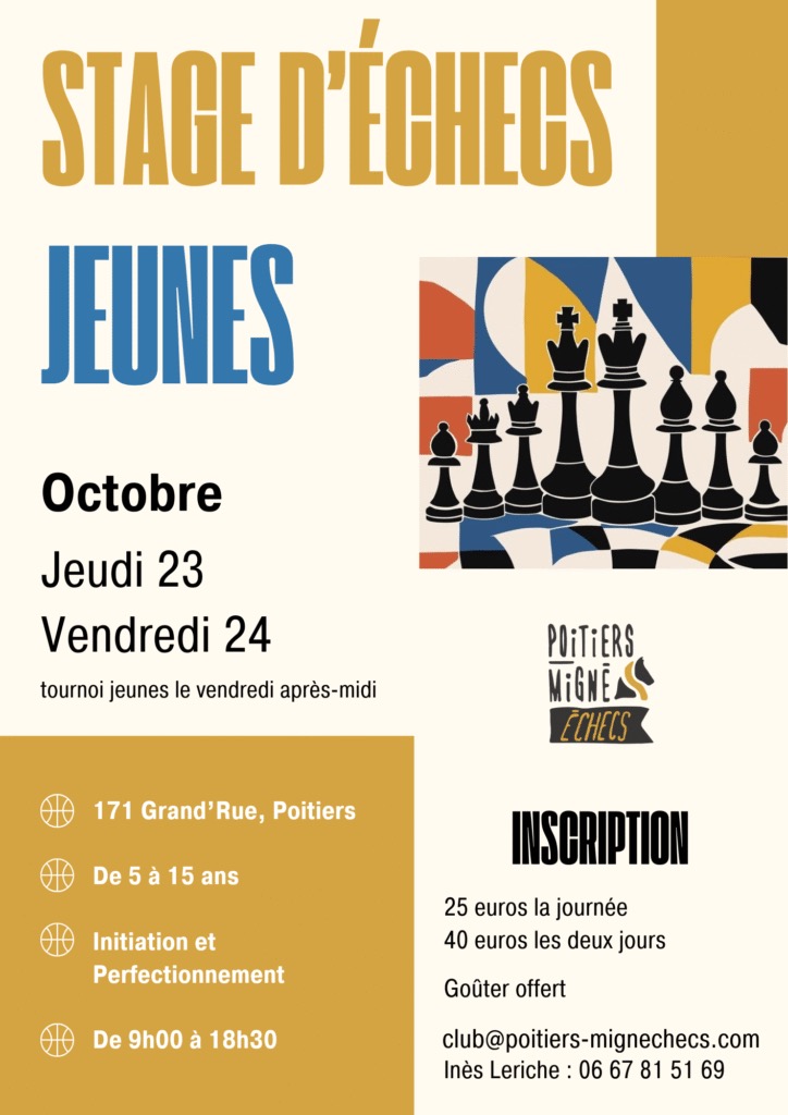 Stage jeunes Club échecs Poitiers - Poitiers Migné Échecs