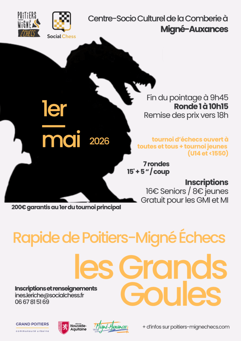 Rapide des Grands'Goules - Tournoi d'échecs organisé par Poitiers-Migné Échecs