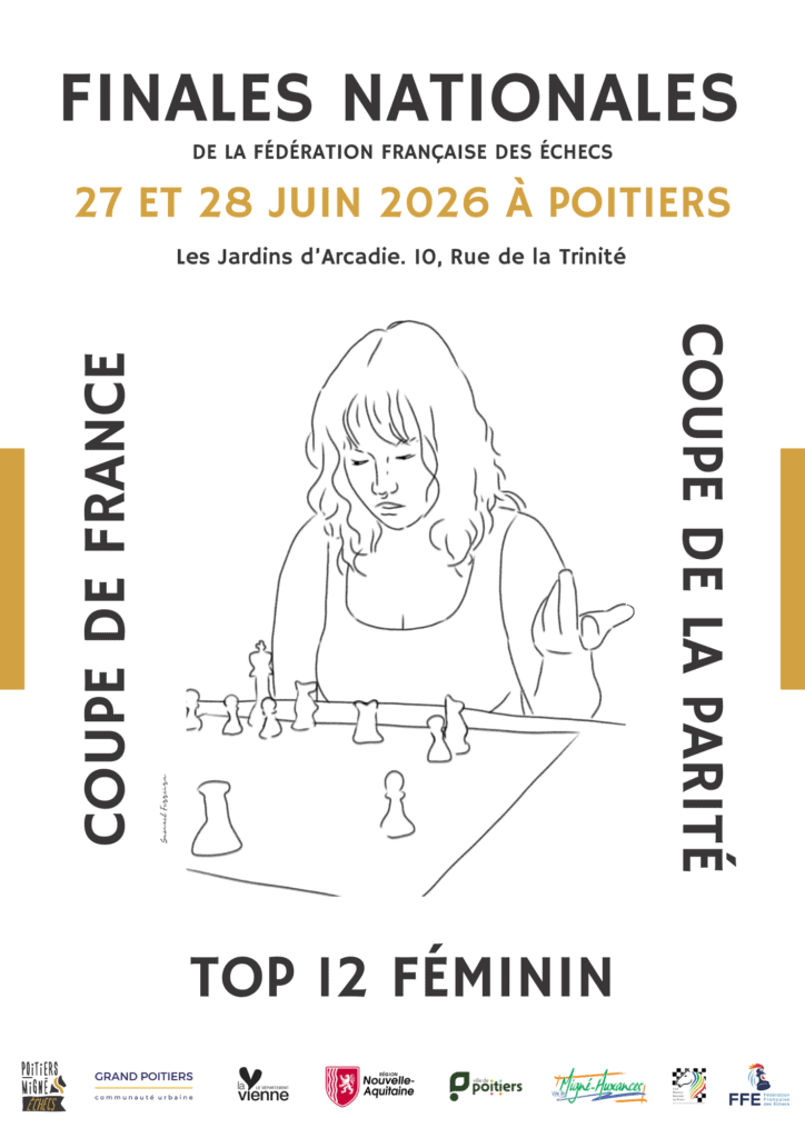 Les Finales Nationales d'échecs reviennent à Poitiers les 27 et 28 juin 2026 affiche finales poitiers 27 28 juin 2026 21 x 297 cm